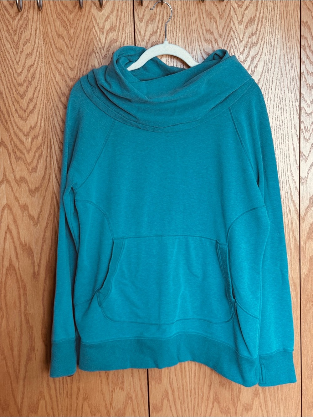 L.L.Bean Women’s L Teal Cowl Funnel Neck Pullover Sweatshirt